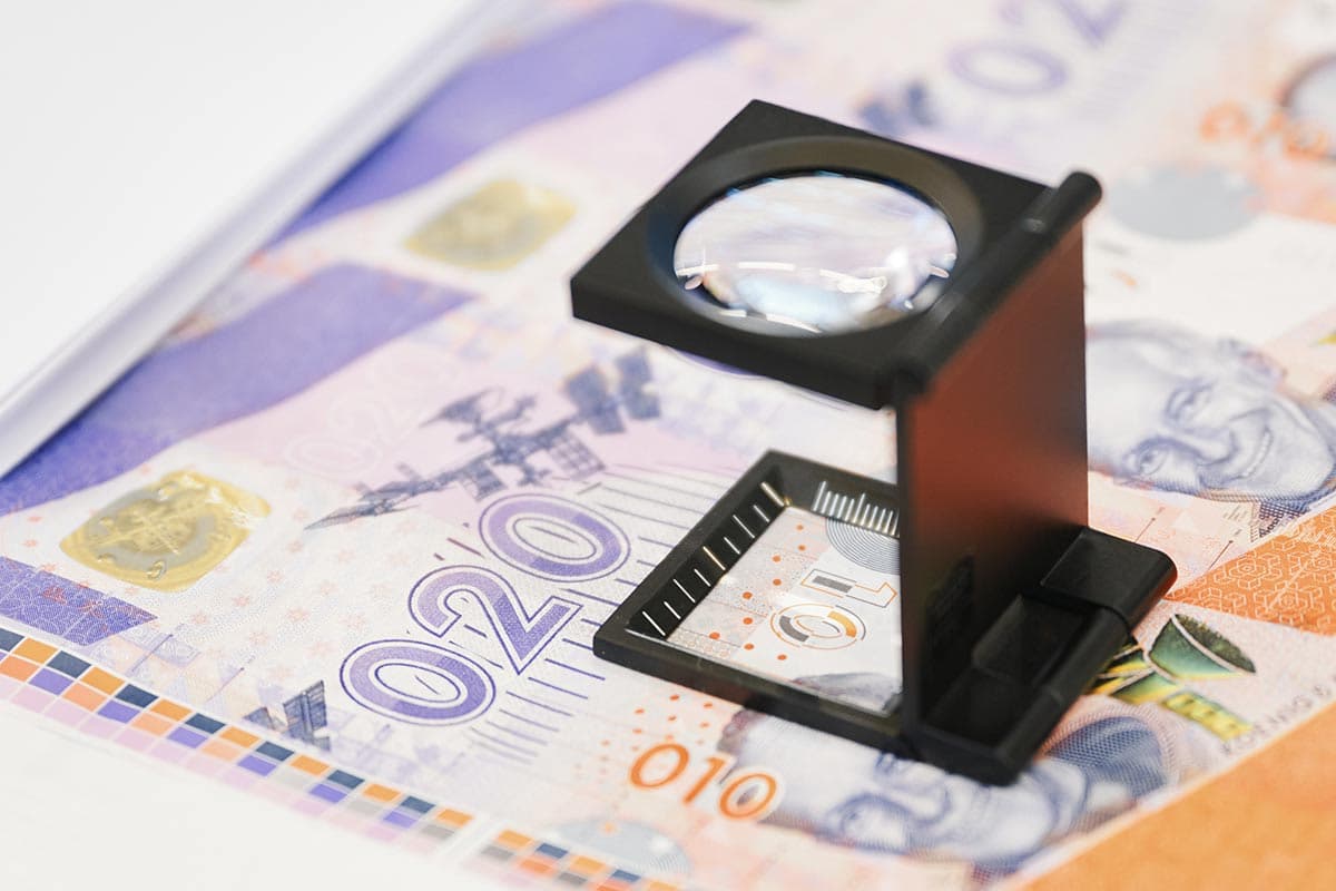 Detailed inspection of printed currency